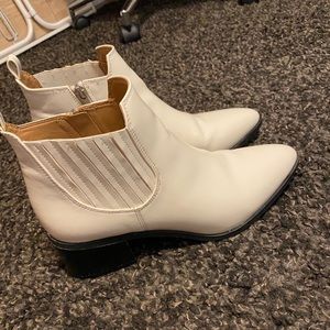 franco sarto white booties